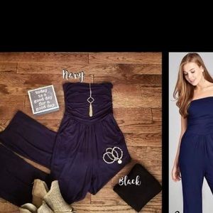 Navy jumpsuit w/ pockets